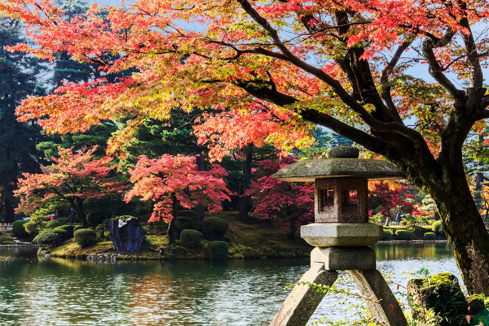 Stunning autumn colors at Kenroku-en Garden.