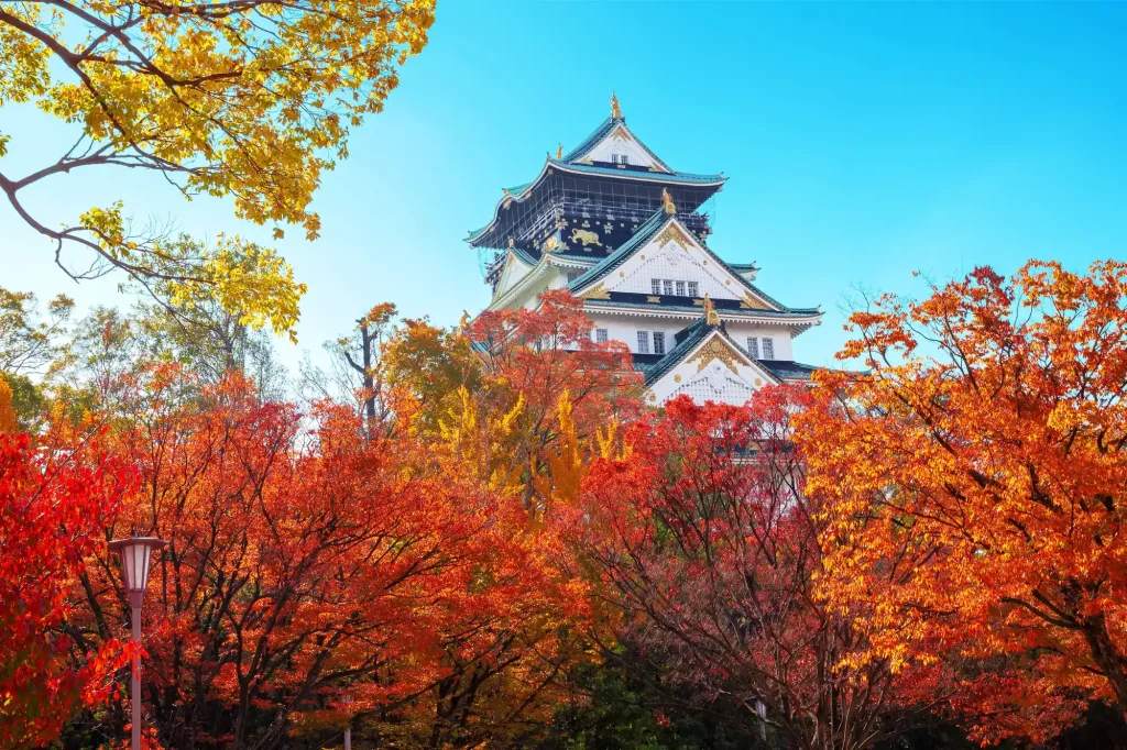 Japan Golden Route autumn scenery in Osaka