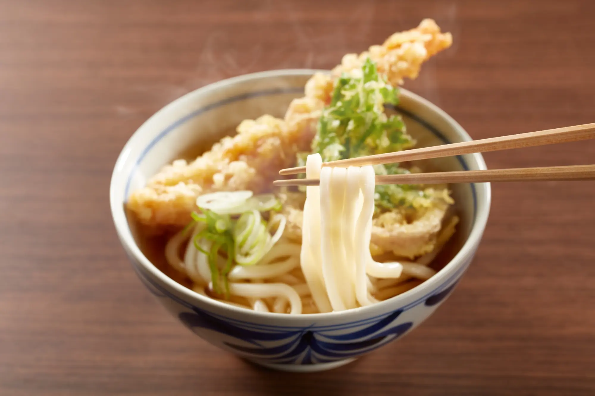 Delicious Bowl of Udon Noodles with Tempura