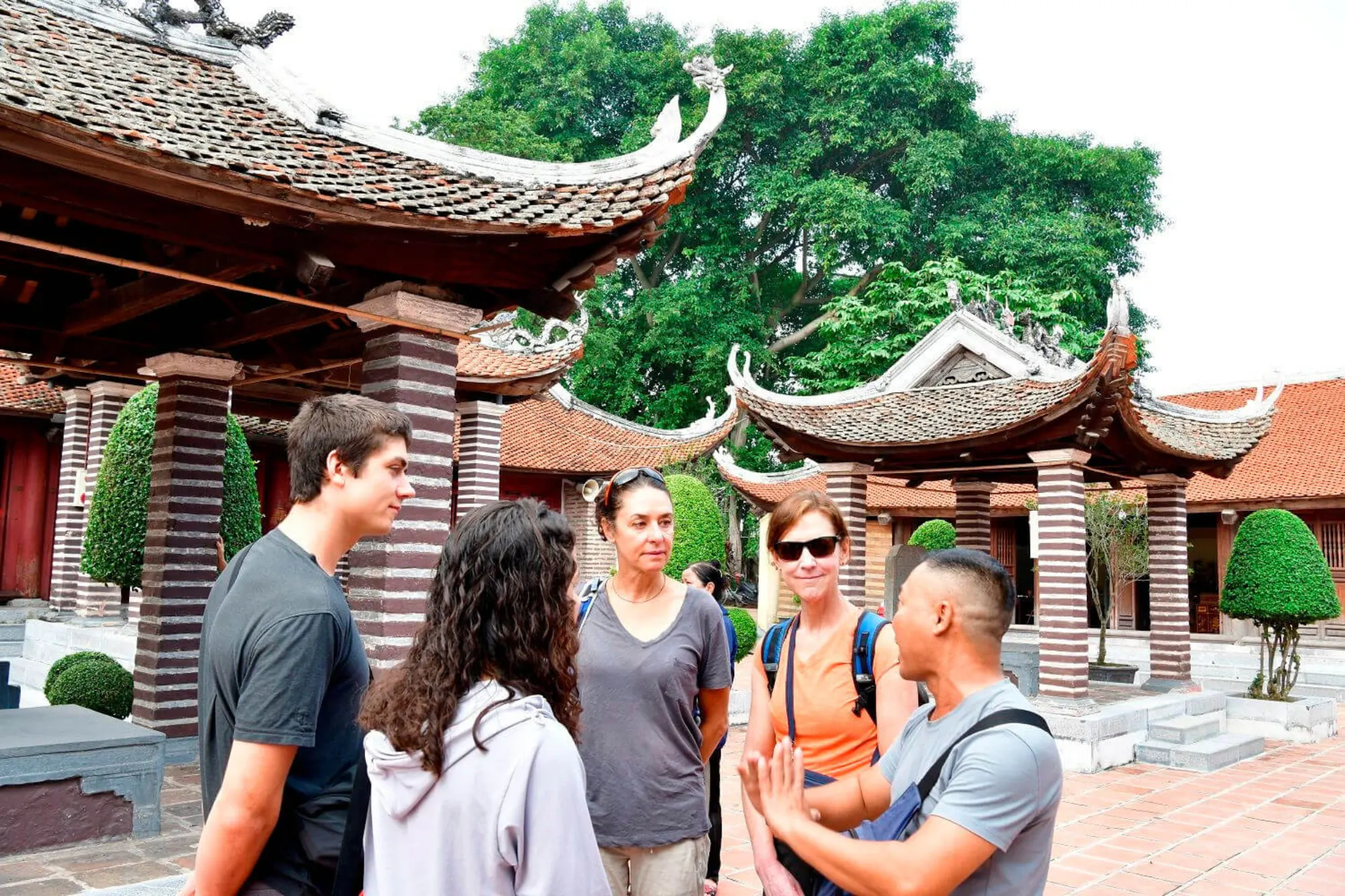 Dress modestly at temples and religious sites