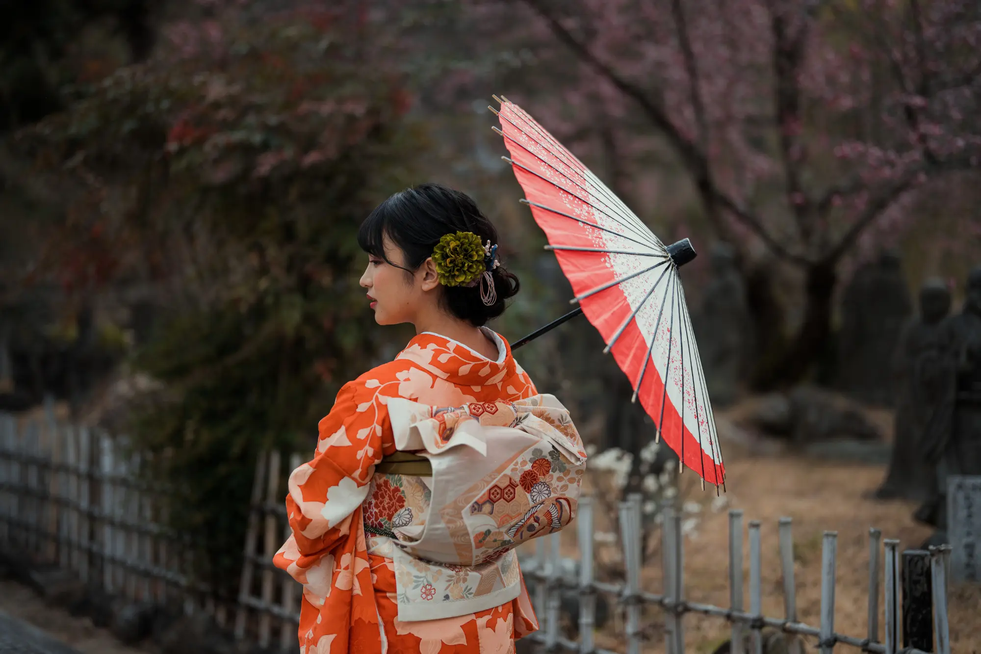 A Japanese girl in kimono
