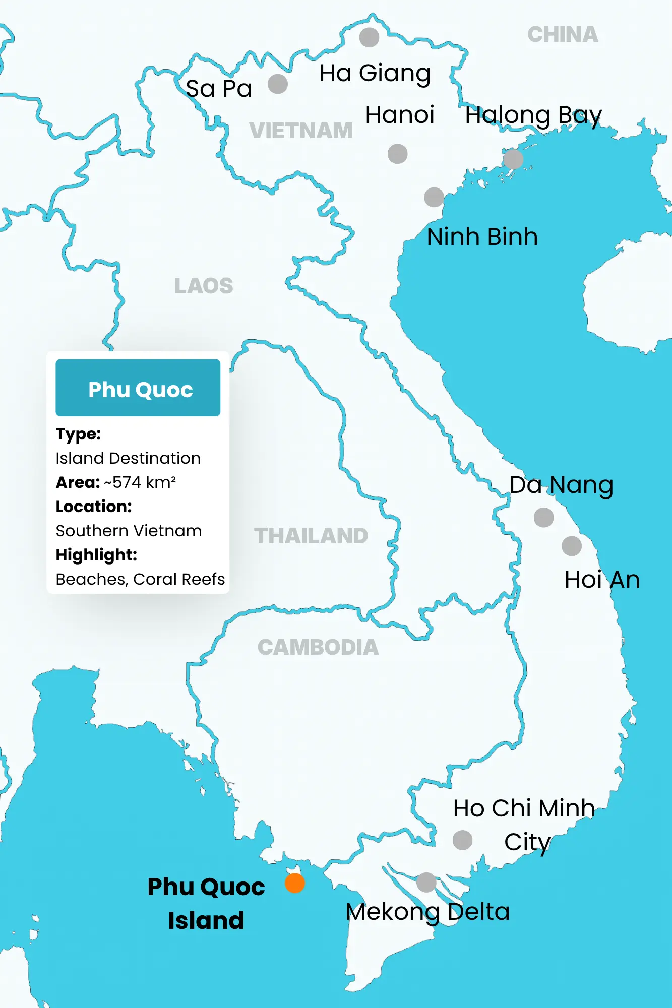Phu Quoc in Vietnam Map