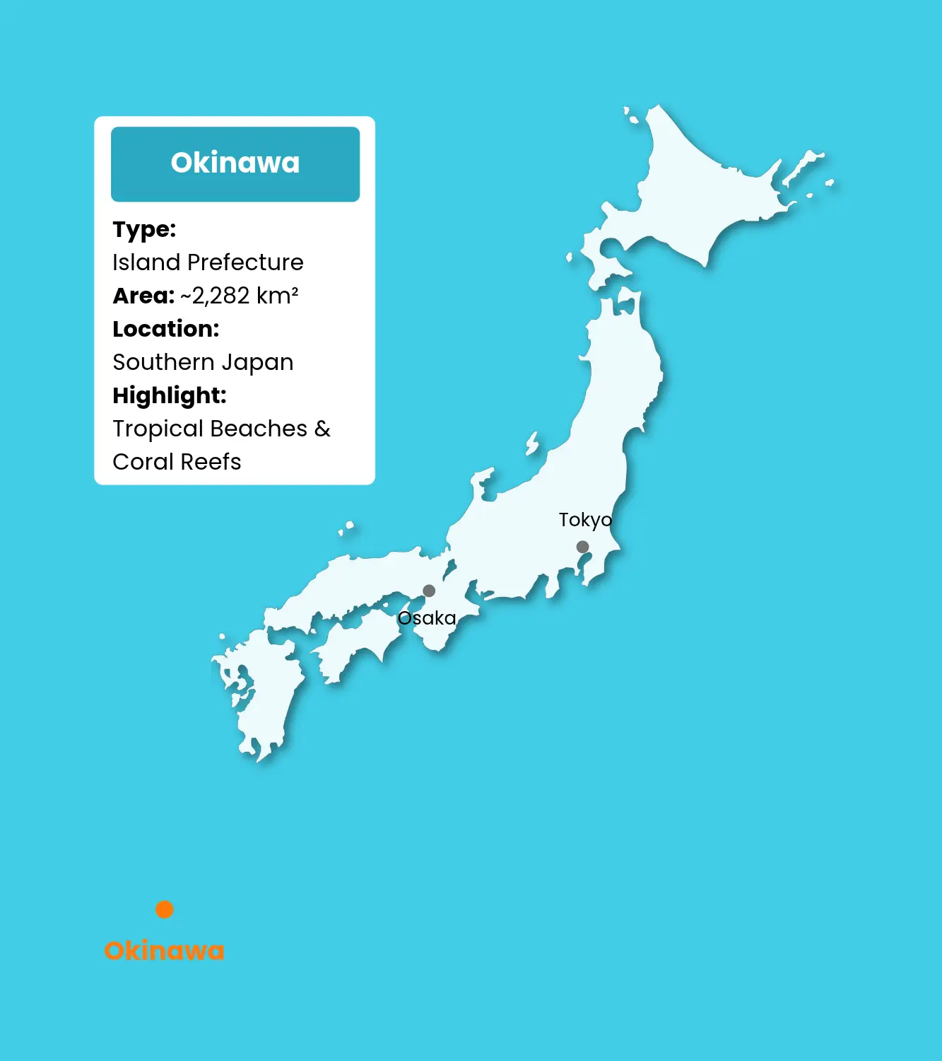 Okinawa on Japan Map