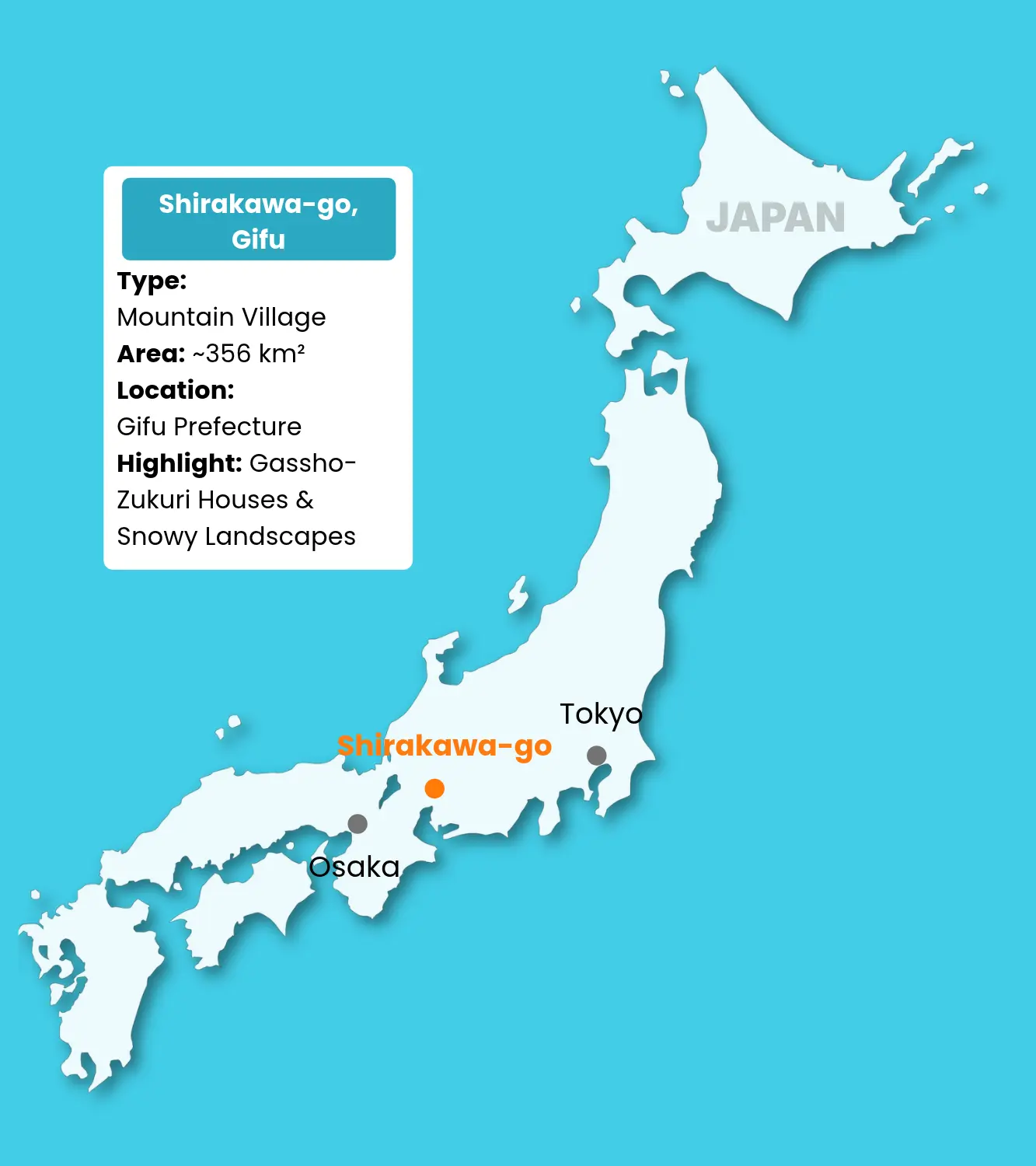 Shirakawa-go on Japan Map